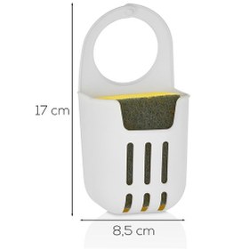Resim Porsima Org-319-1 Pratik Askılı Silikon Bulaşık Süngerlik Düzenleyici - Bulaşık Süngeri - Beyaz Beyaz 