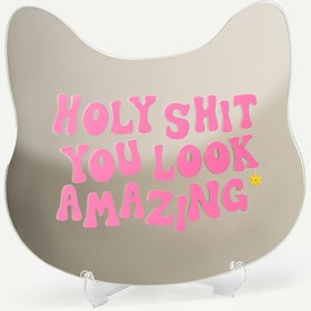 Resim Kendi Aynanı Tasarla / Papatya Ayna - Kedi Ayna / Mini Smile Sticker / Bej 