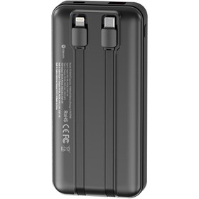 Resim Dexim W3 10.000 mAh Type C+Lightning Entegre Kablolu LED Göstergeli Powerbank - Siyah DCA0067 