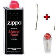 Resim Zippo Benzin 125 Ml Zippo Taşı Zippo 2 Adet Fitil 
