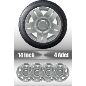 Resim Chevrolet Kalos Aveo 14" Inç Uyumlu 4 Adet 1 Takım Gri Kırılmaz Esnek Jant Kapağı 004 