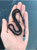 Resim tesbihay Kapsül Kesim Karartılmış Kuka Tesbih Gümüş Püskül 