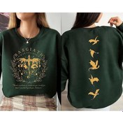 Resim Koyu Yeşil Dördüncü Kanat Çift Taraflı Kazak Basgiath Savaş Koleji Kazak Dragon Rider Hoodie Bookish Kazak Uzun Kollu Kazaklar Koyu Yeşil 