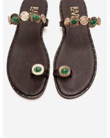 Resim Luvishoes Martınez Kahverengi Tokalı Hakiki Deri Kadın Parmak Arası Terlik 