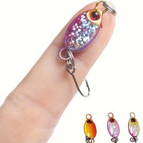 Resim Tuzlu su için sert yemlerle saç tokası, kaşık yemler, dökme kaşık, alabalık, turna balığı, turna balığı, sazan ve mavi baykuş için buz balıkçılığı jigs ile 5 adet balıkçılık yemi 