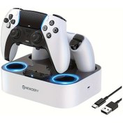 Resim Elmpaly Beyaz Ps5 Ve Dualsense Edge Kumanda Şarj İstasyonu Çift Hızlı Şarj Kablolu 