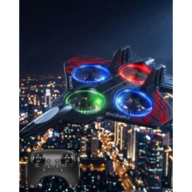 Resim Zero Land Hnrlishp LED Işıklı Uzaktan Kumandalı Drone Fighter Jet Tasarımlı 360 Derece Dönebilen Oyuncak Uçak 