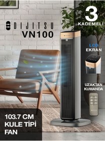 Resim Dijitsu VN100 Kule Tipi Vantilatör - 45W, Zaman Ayarlı, 3 Hız Kademeli, Koku Difüzörü, Uzaktan Kumandalı, Geniş Salınım 