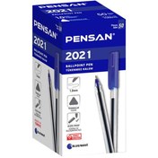 Resim Pensan Tükenmez Kalem Üçgen Gövdeli Şeffaf Mavi 50 Lİ 2021 
