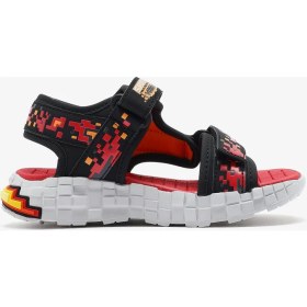 Resim Skechers Megasplash 4K Büyük Erkek Çocuk Siyah/Kirmizi Erkek Çocuk Sandalet 402161L Bkrd 