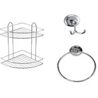 Resim Empa Metal Paslanmaz Krom Banyo Seti ( 3 Pcs ) 