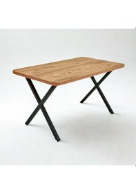 Resim Modern Çarpı Ayak Dikdörtgen Yemek Masası Atlantik 140x80x75 Cm Atlantik - Çam 