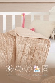 Resim Elart Velvet Bebek Yorgan (150x100 cm) Cappuccino - Cappuccino 