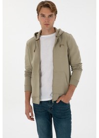 Resim U.S. Polo Assn. Erkek Regular Fit Açık Haki Şardonlu Örme Hırka 50313755-VR183 