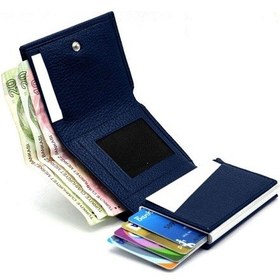 Resim Aquablue Rfid Korumalı Otomatik Mekanizmalı Para Bölmeli Erkek Cüzdan & Kartlık 