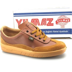 Resim KCMN YILMAZ Mekap %100 Hakiki Deri Unisex İş ve Spor Ayakkabı SARI 