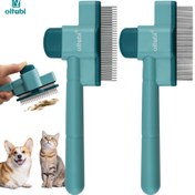 Resim Oitabi 1/2 Adet Köpek ve Kedi Bit Tarakları, Kısa ve Uzun Tüylü Evcil Hayvanlar İçin Masaj ve Temizlik için İnce Dişli Bit Çıkarıcı, Bit ve Yumurta Giderici, Bırakma Düğmeli 