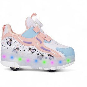 Resim Nisanur Shoes Çocuk Ortopedik Patenli Işıklı Tekerlekli Spor Ayakkabı & Patenli 4 Tekerli Rahat Ayakkabı 