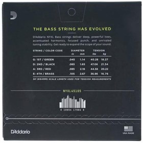 Resim Daddario NYXL45105 Bas Gitar Tel Seti | NYXL Nickel Wound, .045-.105 