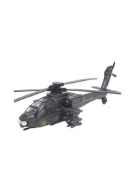 Resim Metal Işıklı Ve Sesli Atak Savaş Helikopteri 25 Cm Çek Bırak Oyuncak Askeri Model - Siyah 