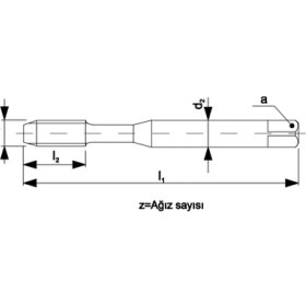 Resim Fett Unc 5/16 -18 Pld 2182C Hss DIN371 35° Helis Makina Kılavuzu 