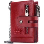 Resim Ankatek Yüzde Yüz Trendooze Rfıd Korumalı Kırmızı Kırmızı Jeep Hakiki Gt Deri Deri Cüzdan Rl Kırmızı Kirmizi 
