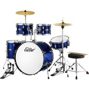 Resim Eastar EDS-480MBE 22" 5-Parça Akustik Davul (Metallic Blue) 
