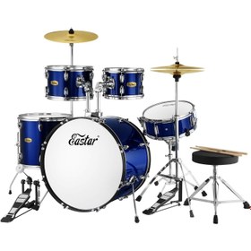 Resim Eastar EDS-480MBE 22" 5-Parça Akustik Davul (Metallic Blue) 
