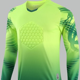 Resim Erkekler için Hızlı Kuruyan Futbol Kaleci Forması Göğüs & Dirsek Pedleri ile - Nefes Alabilir, Renk Blok Tasarımı Antrenman & Koşu için 