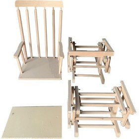 Resim Evimeaksesuar Izgaralı Ahşap Mekanizmalı Tamamı Ağaç Sallanır Sandalye Ham & Ci 