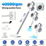 Resim 4-in-1 El Tipi Elektrikli Süpürge Kablosuz Stick Vac-8000 Pa Güçlü Emiş, 40000RPM Yüksek Hız Motoru, 3 Mod ve Süpürme, Ev, Halı, Evcil Hayvan Tüy Temizliği için Uygun, Kullanımı ve Saklaması Kolay, USB Şarj, 60dB Düşük Gürültü, Halı Temizleyici | Kompakt Tasarım, Anneler Günü Hediyesi/Doğum Günü Hediyesi 