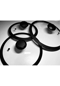 Resim Silikon Tencere Cam Kapak 22 Cm Siyah 