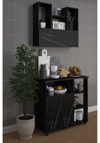 Resim Angela Çok Amaçlı Mutfak Mikrodalga Fırın Kahve Kiler Dolap 