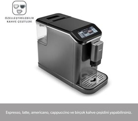 Resim Homend Coffeebreak 5008H Çelik Kahve Öğütücülü, Süt Köpürtücülü, Dokunmatik Ekranlı Full Otomatik Espresso Makinesi 