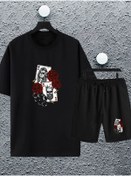 Resim macklin Unisex Kadın Erkek Kız Papaz Baskılı Oversize Tshirt Ve Şort Eşofman Takımı 