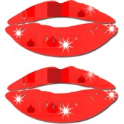 Resim Youmex 3d Ağız Yansıma Duvar Sticker Kırmızı 2 Set - Modern Dekor, Kolay Uygulama, Dayanıklı Ps Malzeme Kırmızı 