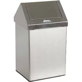 Resim Arı Metal A1306 Çatı Kapaklı Çöp Kovası 16lt Metalik 