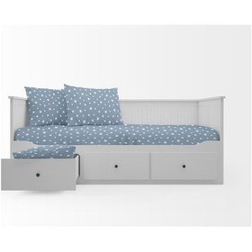 Resim 70X130 Lastikli Renforce Bebek Çarşaf Takımı-Mavi Yıldızlı 