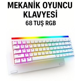 Resim 68 Tuş Red Switch Rgb Mekanik Oyuncu Klavyesi Hot Sbhghhhwapple, Renkli Aydınlatma Gaming Keyboard 