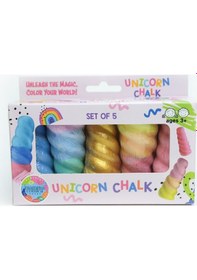 Resim 5'li Renkli Yumuşak Unicorn Tebeşir Seti 
