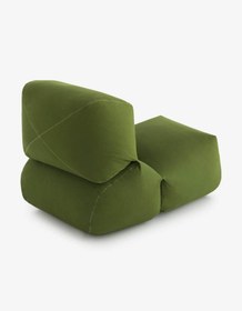 Resim Yeşil Rengi Kadife Armut Koltuk 