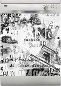 Resim Bulaşık Makinesi Sticker Kaplama Beyaz Eşya Kaplama Paris Moda 