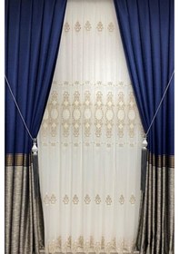 Resim Tt Zemin Nakışlı 1/3 Sık Pile Kırık Beyaz Tül Perde 