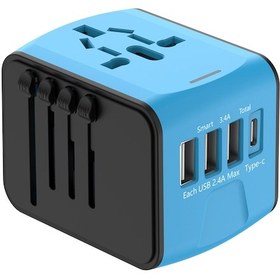 Resim 4-port Seyahat Şarj Aleti 3usb Tip-c Evrensel Priz Abd Standartı Avrupa Standartı İngiltere Standartı Avustralya Standartı Çok Fonksiyonlu Şarj Standı 