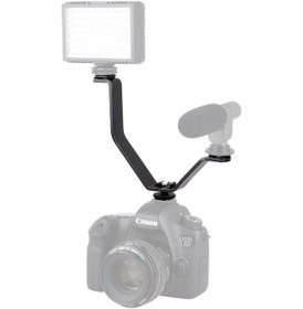 Resim V Bracket Dslr Makinelar için Üç Grişli Flaş Led- Mikrofon Tutucu 