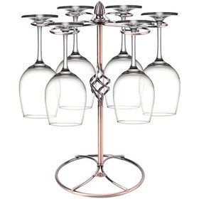 Resim 6 Kancalı Bronz Şarap Rafı, Duvara Monte Dikey Şarap Kadehi Tutucusu Yde 