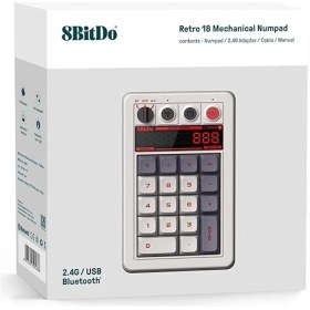 Resim Misda Store Retro 18 Mekanik Numpad, Hesap Makinesi Modunu Destekler, Bluetooth/2.4g/kablolu Numpad Windows ve Android Için - N Edition 