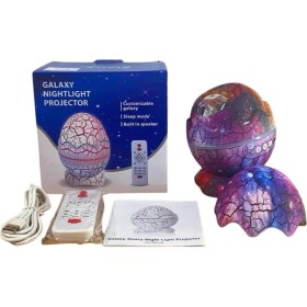 Resim Dinozor Yumurtası Gece Masa Lambası Bluetooth Hoparlör 14 Renk Seçeneği 