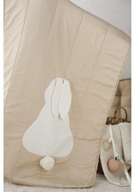 Resim Tavşan Pamuk Saten Yatak Örtüsü 