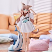 Resim Bir Balık Süslemeli Şirin Kedi Kız Anime Heykeli - Karışık Renklerde PVC Koleksiyon, Yatak Odaları ve Arabaları Süslemek İçin Mükemmel, Anime Severler İçin İdeal Bir Hediye. 